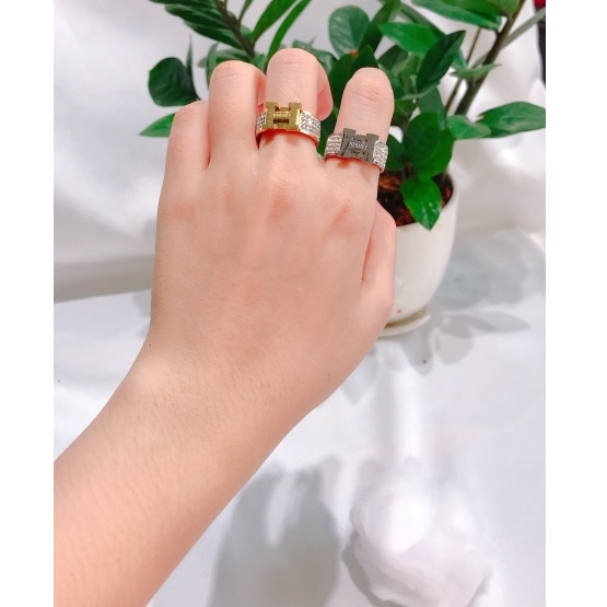 Nhẫn Nữ Titan Không Rỉ Bản To Đính Đá Nhân Tạo TT 4128