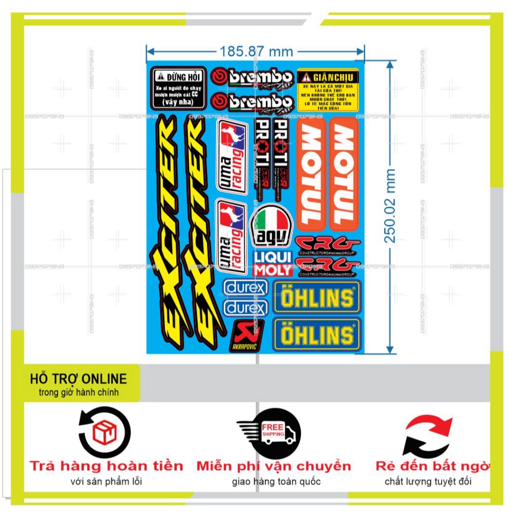 LOGO STICKER DÁN XE MÁY CHỮ EXCITER - SHINDECAL2