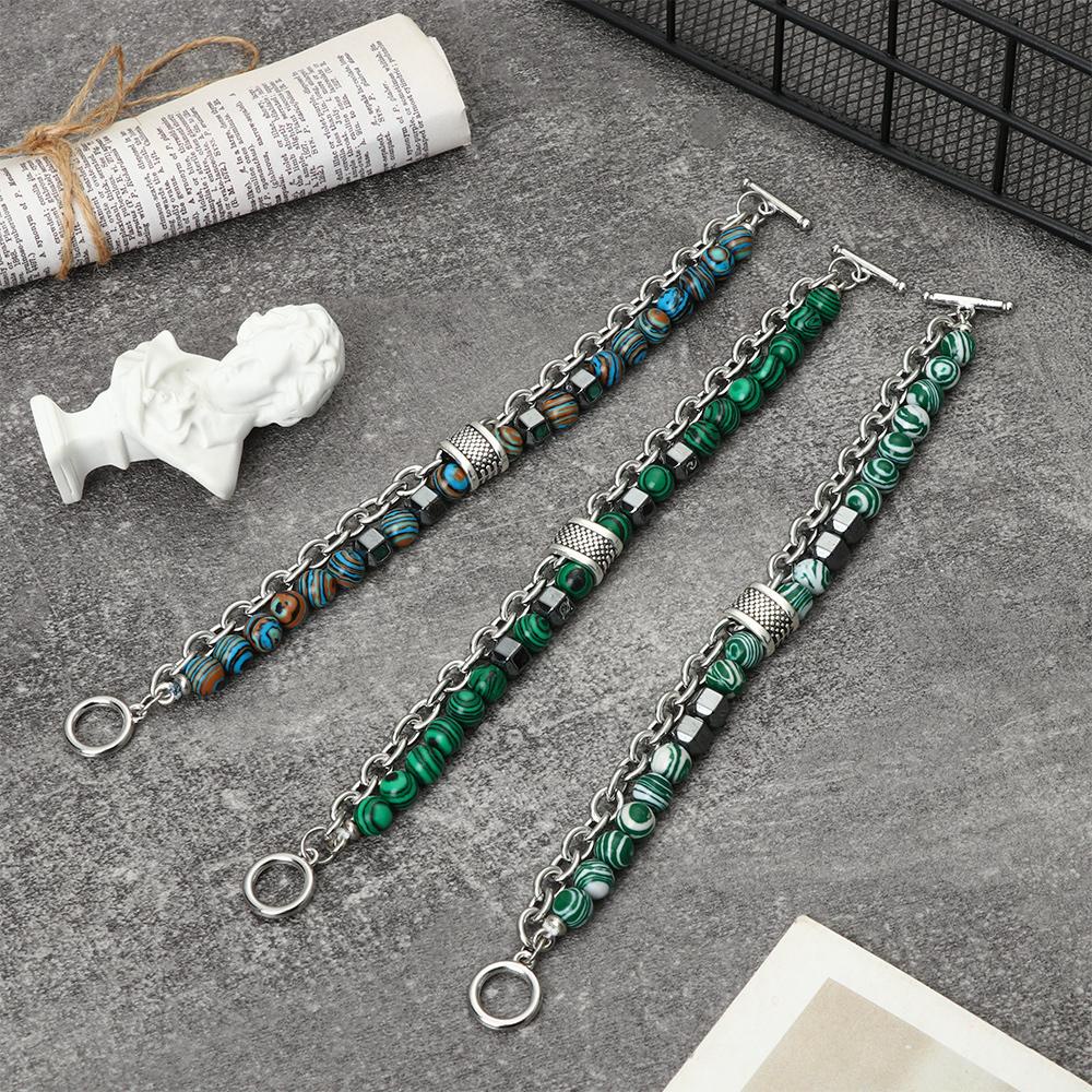 Vòng Tay Chuỗi Hạt Đá Obsidian 8mm Thời Trang Cho Nam