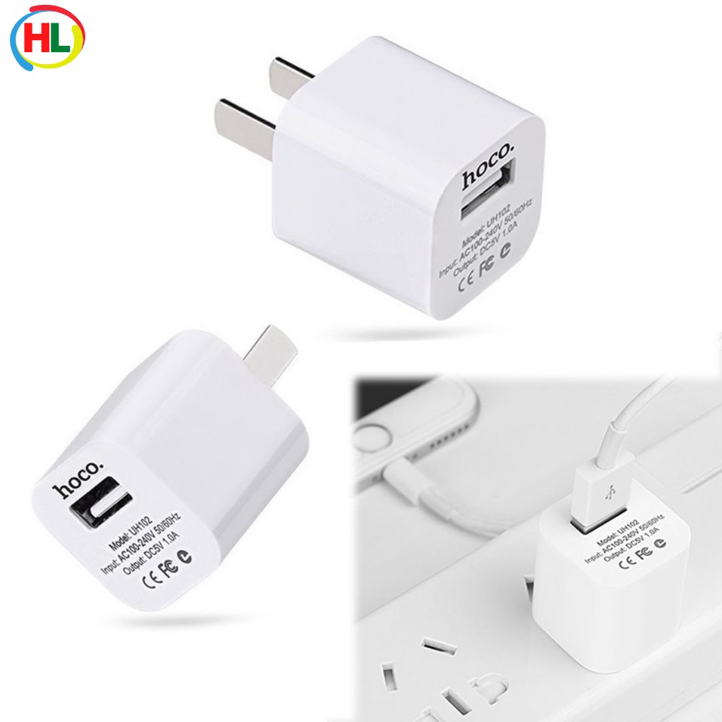 Củ sạc HOCO UH102 Hỗ trợ sạc nhanh Cho tablet táo Pin Dự Phòng Cáp Sạc Tai nghe Bluetooth tai nghe ko dây táo i12 IP