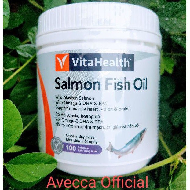 Dầu Cá Omega-3 Bổ Não, Sáng Mắt, Đẹp Da Vitahealth Wild Pacific Salmon Oil 100 Viên/hộp
