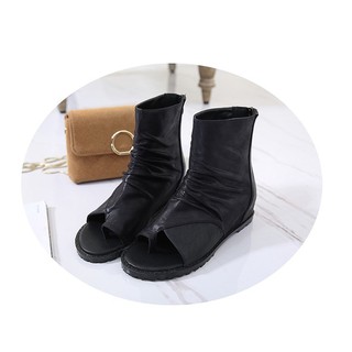 Giày boots xỏ ngón da trơn cổ thấp B02(Hàng có sẳn)