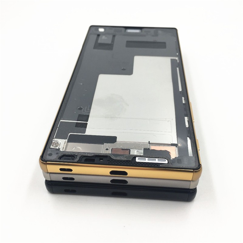 For Sony Xperia Z5 Premium Z5P E6853 E6833 E6883 Housing Middle Bezel Plate LCD Frame chassis with Power Button Dust Plug Cover