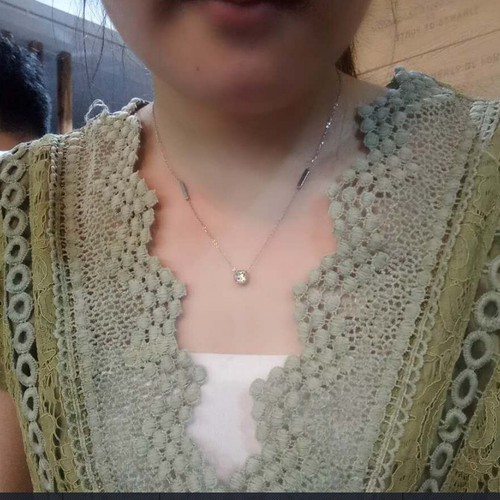 Dây Chuyền Titan Ko Đen Mặt Đá Nhân Tạo Nhỏ Xinh TT 2803