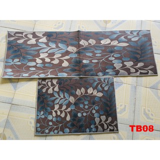 Bộ thảm bếp nỉ nhung lì cao cấp TB08 in 3D cho phòng ăn thanh lịch