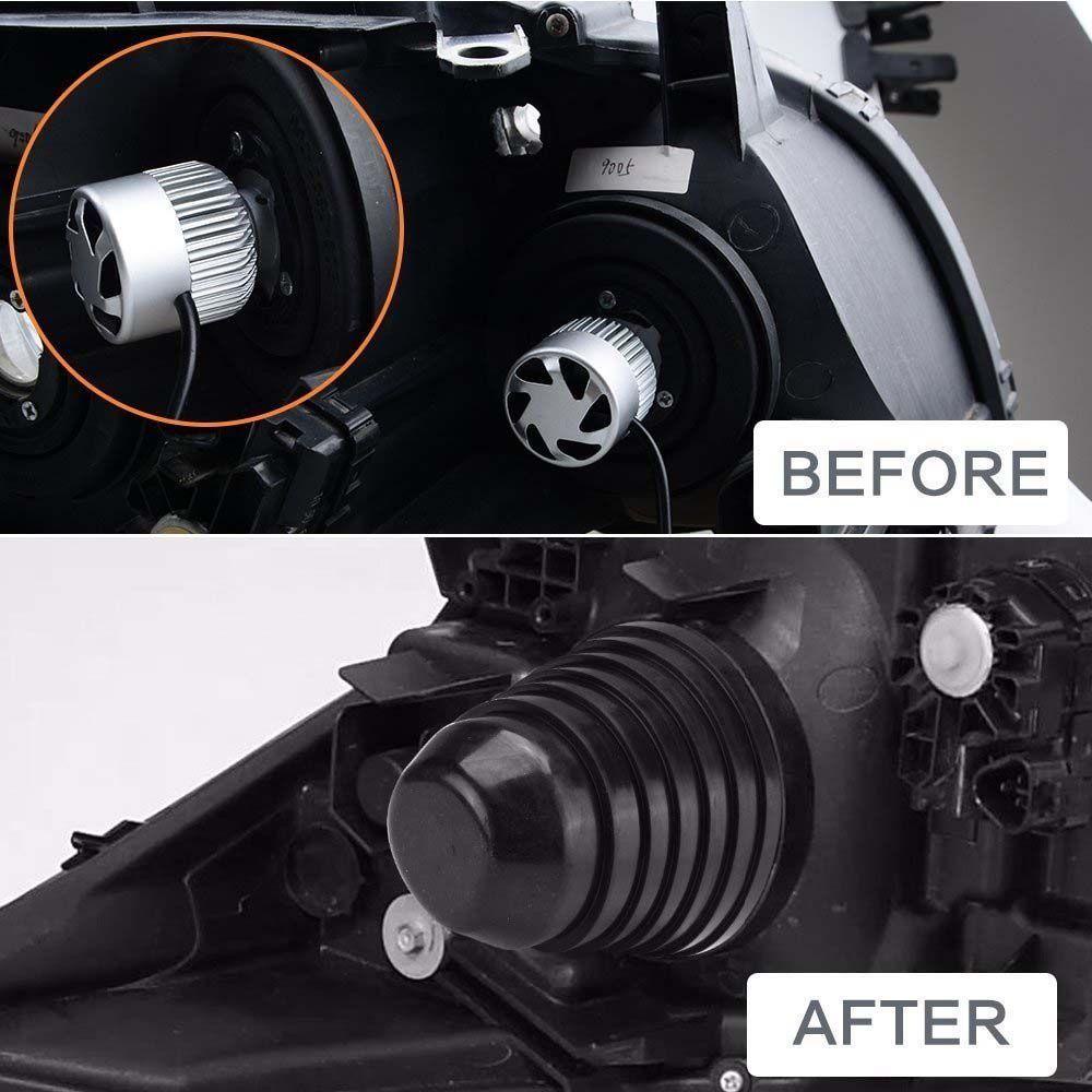 REBUY1 Vỏ Bọc Đèn Pha Chống Bụi Chống Nước 70mm-100mm Có Thể Điều Chỉnh Cho Xe Hơi