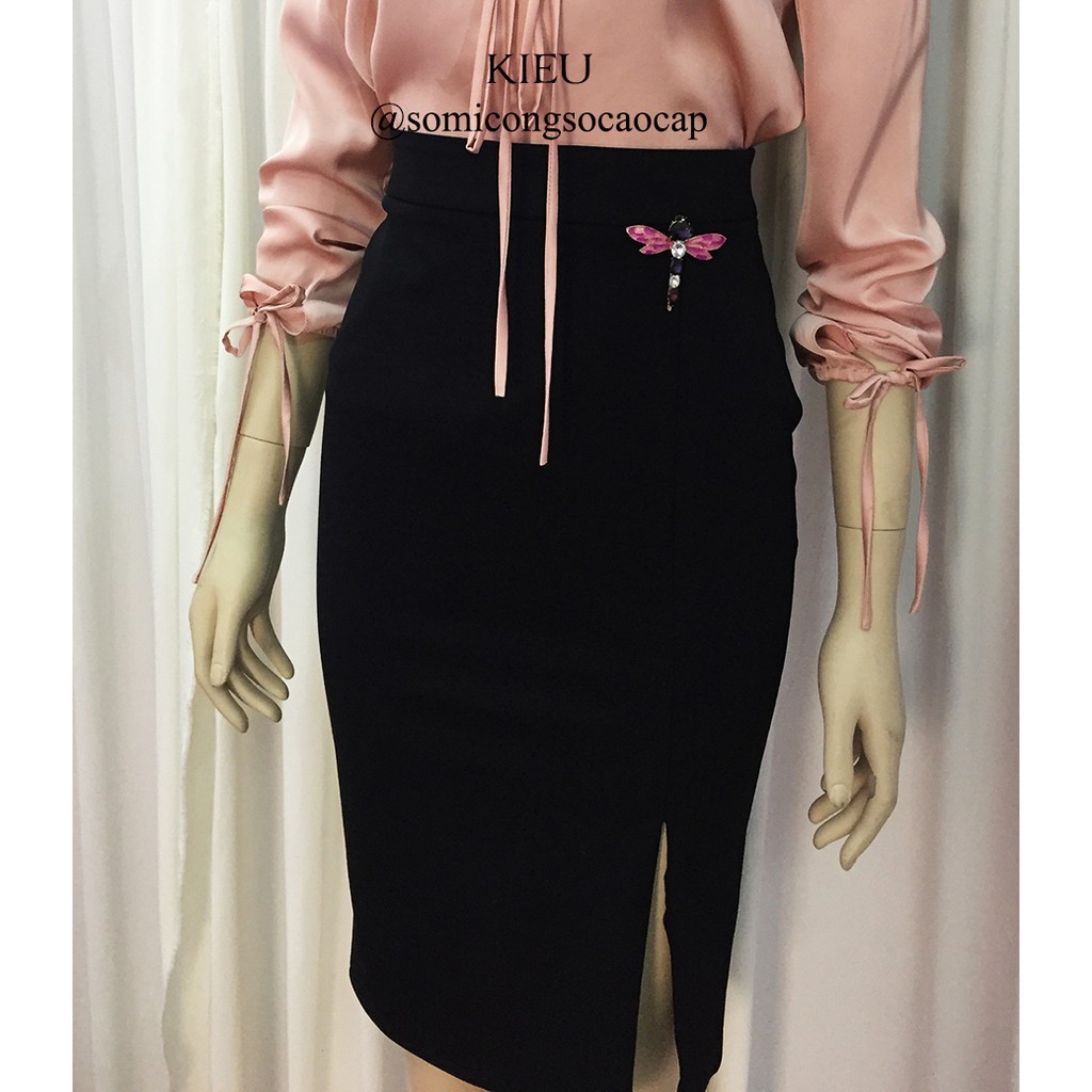 Chân Váy Bút Chì 💖𝑭𝒓𝒆𝒆𝒔𝒉𝒊𝒑💖 Chân Váy Công Sở Đen Xẻ Trước + Xẻ Sau | BigBuy360 - bigbuy360.vn