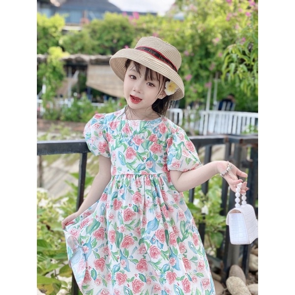 Váy Bé Gái 8-40kg💕𝑭𝑹𝑬𝑬𝑺𝑯𝑰𝑷 💕 NHƯ Ý HOUSE'- hoa hồng xanhg