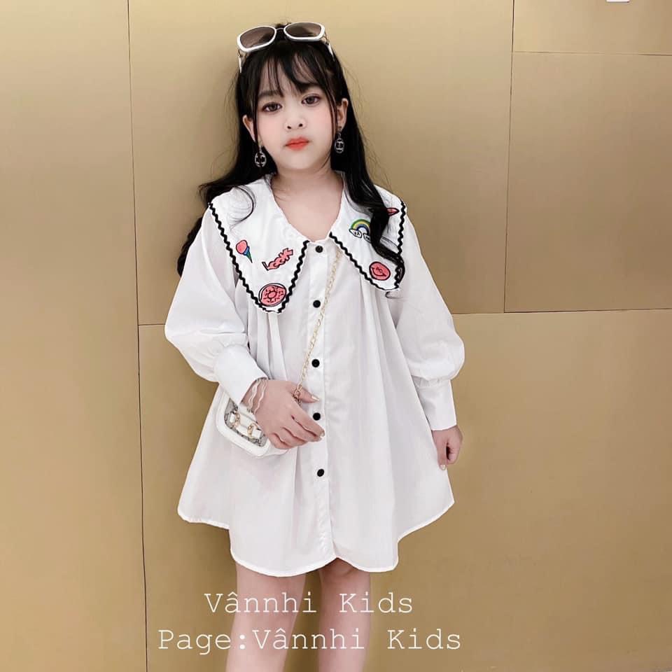 VAY58 - Váy bé gái, váy sơ mi kiểu cho bé gái từ 18-33kg