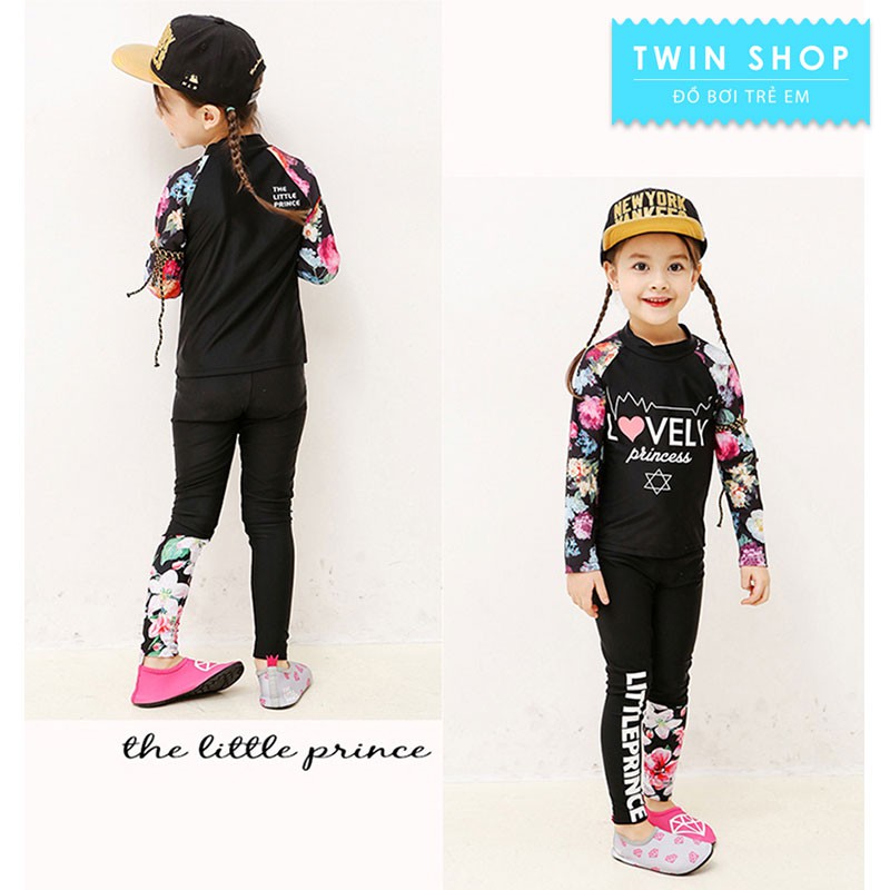 Đồ Bơi Bé Gái Dài Tay, Áo Bơi Đầm Bơi Bé Gái Twin Cao Cấp Phong Cách Hàn Quốc Litte Prince - TWGBP04