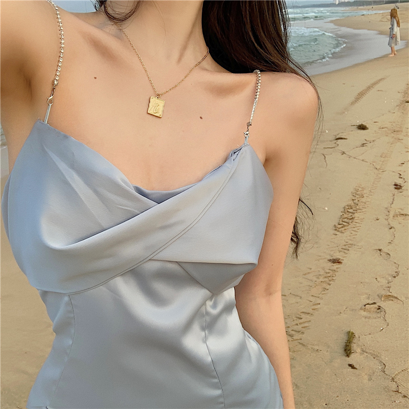 Đầm Maxi Chất Satin Không Tay Thời Trang Mùa Hè Cho Nữ | BigBuy360 - bigbuy360.vn