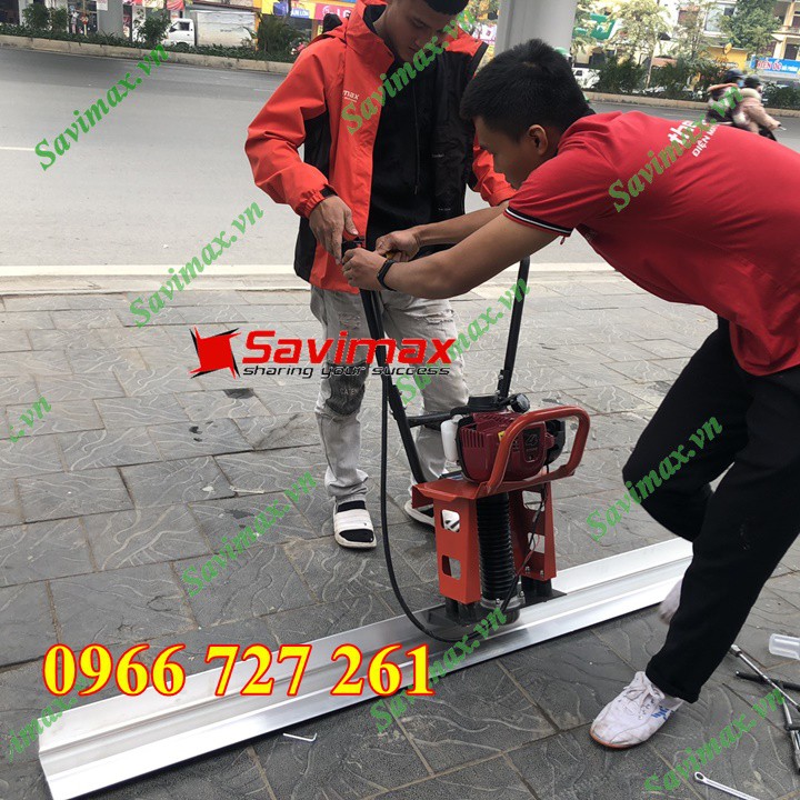 Máy đầm thước bê tông, máy đàm thước động cơ honda gx35 giá rẻ 2021 kèm thước 2M