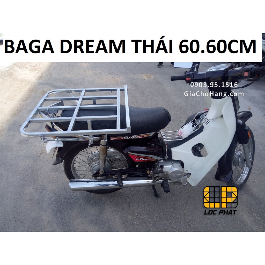 Baga giá chở hàng xe máy Lộc Phát Dream Thái, loại trung 60x60 cm