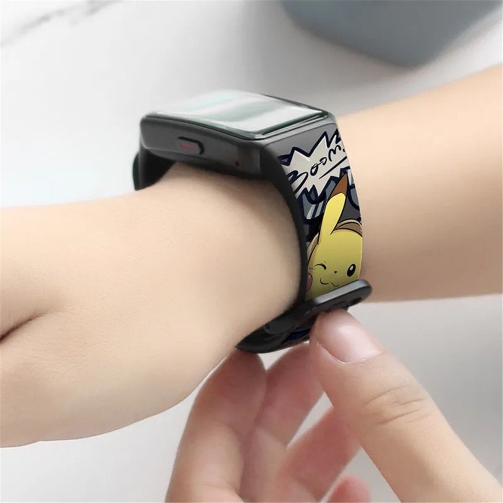 Dây đeo đồng hồ thông minh bằng silicon in họa tiết thời trang thay thế cho huawei band 6/honor band 6