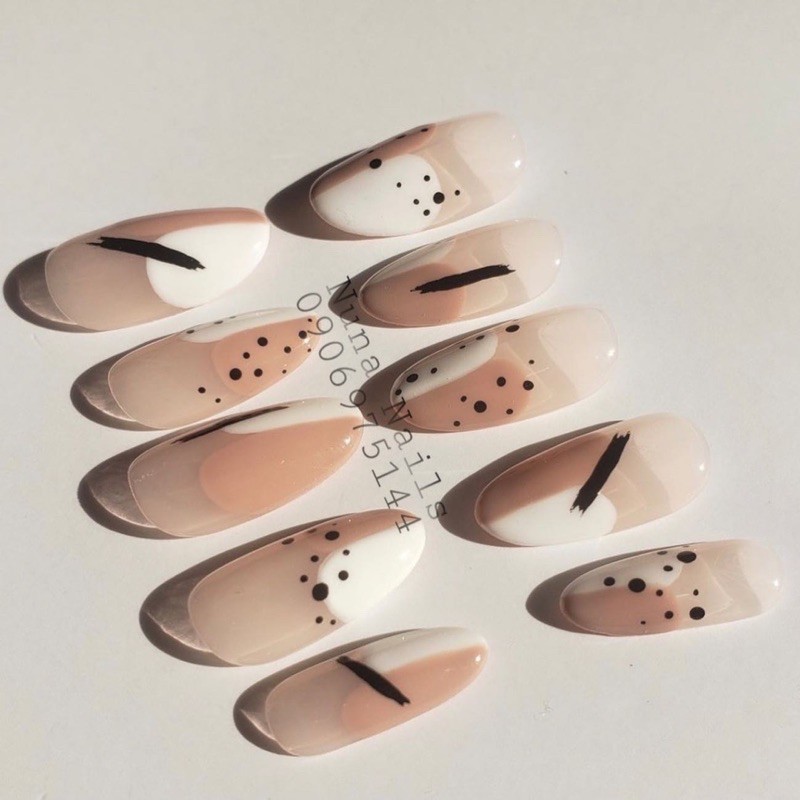 NAILBOX full option  Móng up Thiết kế trà sữa trân châu inbox chọn size và  shape đầy đủ phụ kiện CÓ NOW SHIP