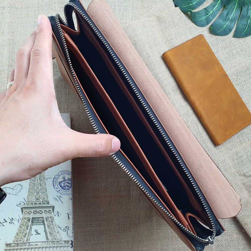 [Da Thật 100%] Ví Clutch Nam Cầm Tay Da Saffiano - Túi Công Sở Nam Cao Cấp - Bảo Hành 3 Năm | BigBuy360 - bigbuy360.vn