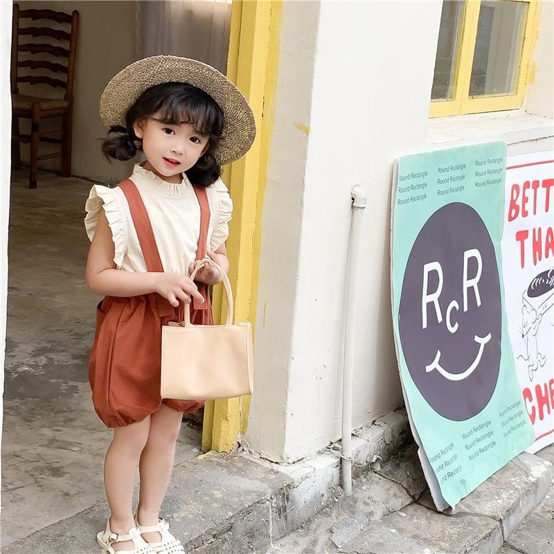 Bộ Trang Phục Hai Mảnh Gồm Áo Tay Ngắn Và Quần Short Bằng Cotton Phong Cách Hàn Quốc Hàng Mới Dành Cho Bé Gái 2022