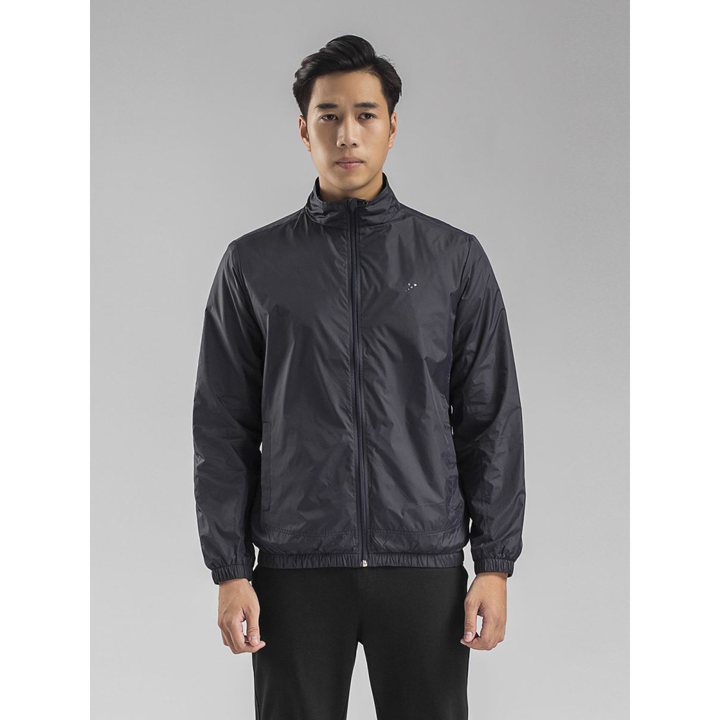 Áo khoác gió 2 lớp kwin màu xanh tím than regular fit KJK002W8