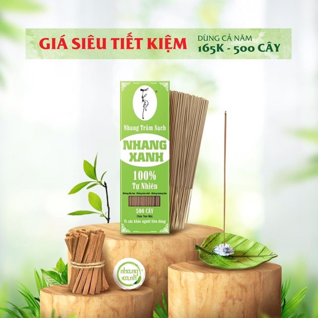 Nhang xanh 30cm (550 cây/hộp) tăm đỏ, nhang thiền tự nhiên | BigBuy360 - bigbuy360.vn