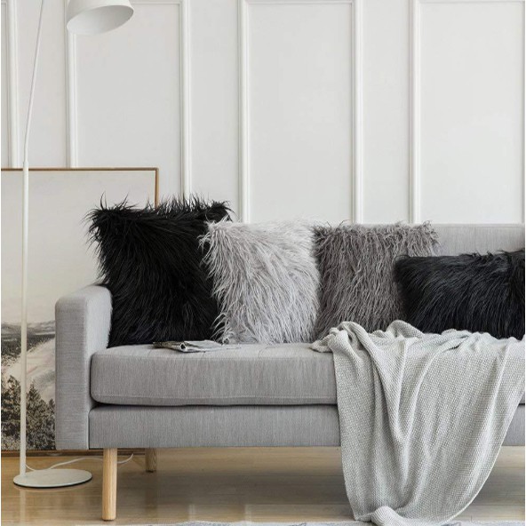 Vỏ gối lông sang trọng trang trí sopha điểm nhấn không gian nhà bạn, kích thước 45x 45 cm