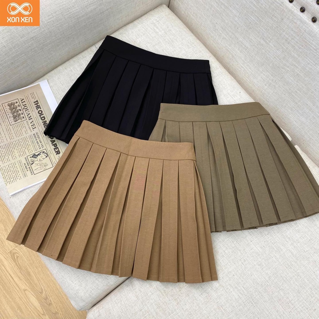 Chân váy nữ Chân váy xếp ly dáng chữ A lưng cao siêu hack dáng Xonxen shop lên form chuẩn size S M L mã 031