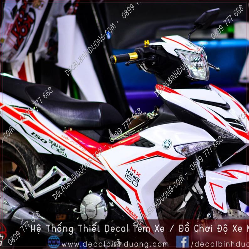 Decal Xe Máy - Tem Trùm Exciter 150 Nền Trắng Phối Chi Tiết Đỏ Đen Bắt Mắt