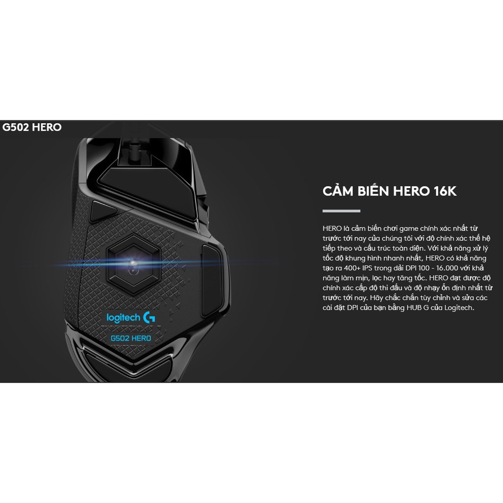[Mã ELCLJUN giảm 7% đơn 500K] Chuột Logitech G502 Hero Gaming - Bảo hành chính hãng 2 năm | BigBuy360 - bigbuy360.vn