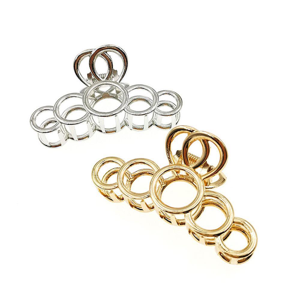 Kẹp Tóc Càng Cua Kim Loại Hình Tròn Rỗng Lấp Lánh Cho Nữ