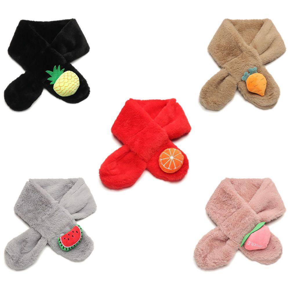Khăn Choàng Lông Nhung Mềm Mại Họa Tiết Trái Cây Hoạt Hình Giữ Ấm Cho Bé