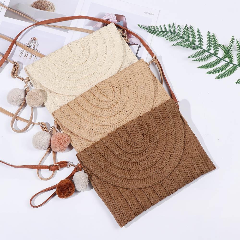 KENT1 Túi Cói Đan Thủ Công Xinh Xắn Hợp Thời Trang Cho Bạn Gái
