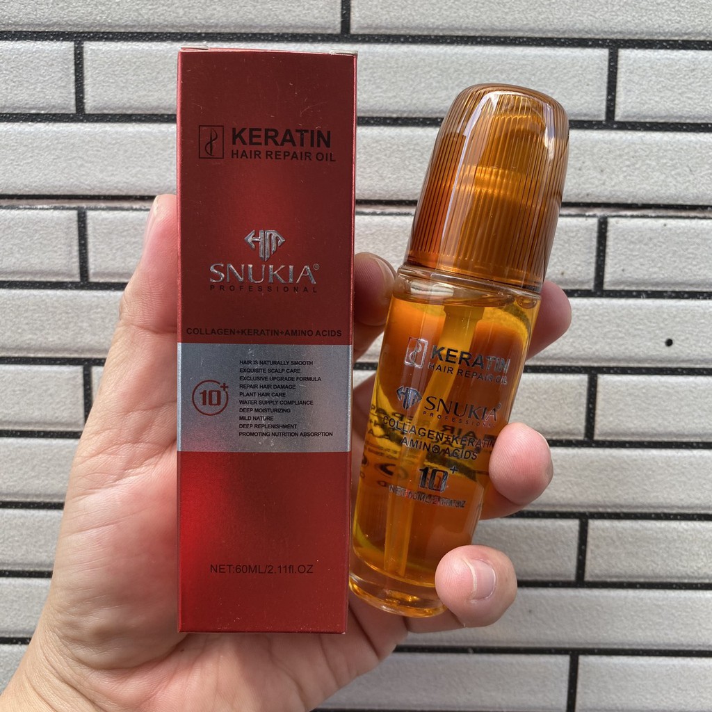 Best SellerTinh dầu dưỡng tóc hư tổn Keratin Snukia Oil 60ml