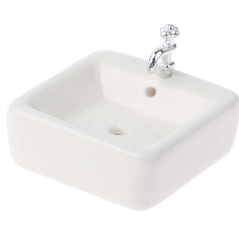 Chậu Rửa Mặt Bằng Gốm Tỉ Lệ 1: 12 Trang Trí Nhà Búp Bê