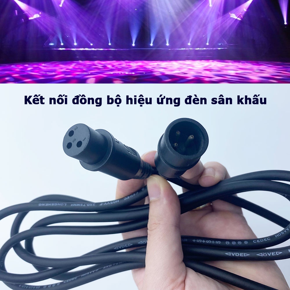 Dây cáp kết nối đồng bộ hiệu ứng ánh sáng chuyên dụng cho đèn sân khấu 3 Pin DMX DMX512