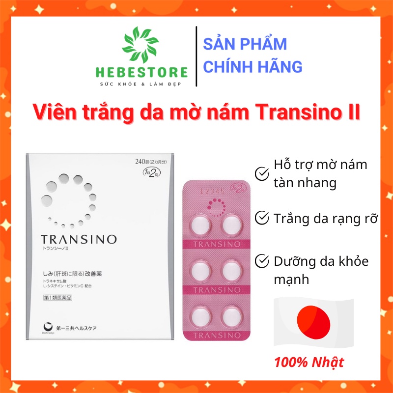 [Chính Hãng] Viên uống nám trắng da Transino 240 viên Nhật Bản