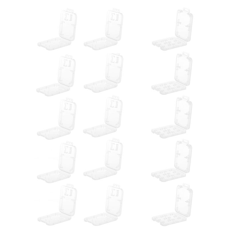 5PCS Plastic Transparent Standard SD SDHC Memory Card Case Holder Box Storage