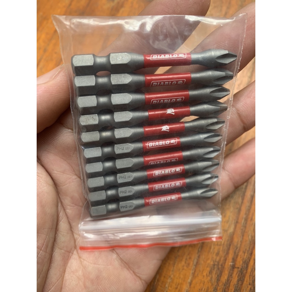 Túi 10 mũi vít Diablo PH2 dài 55mm chính hãng có từ chất lượng cao