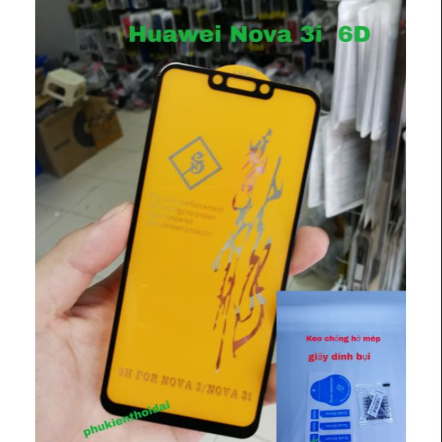 Huawei Nova 3i Cường lực 6D Full màn hình Full keo ( tặng giấy lấy bụi keo mép )