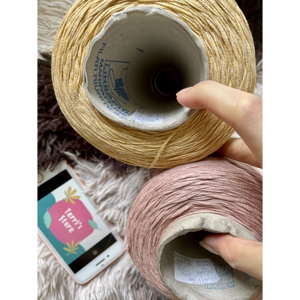 Yarn - Sợi Dệt Cotton Hàng Ý | Sợi mềm, dạng dep ngoài móc nón mũ túi thì có thể móc áo váy | Cuộn 250gram | Terri Store