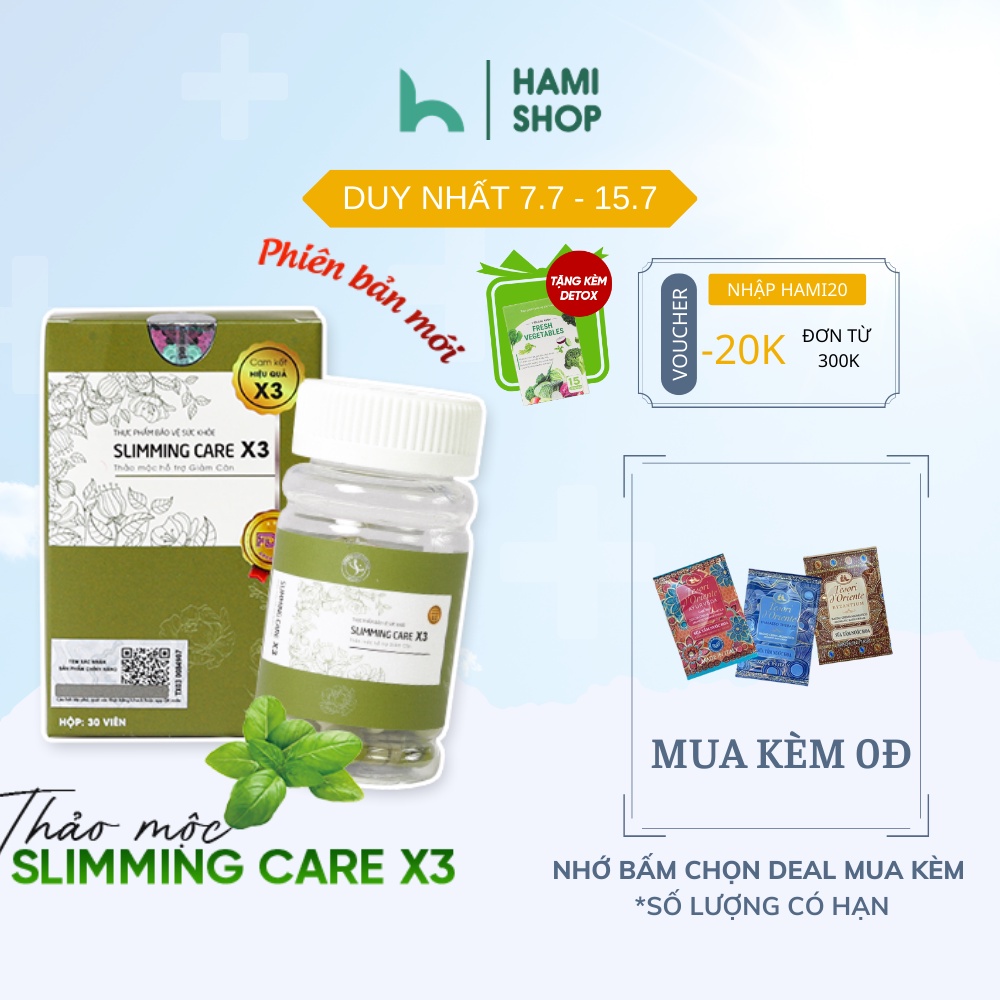 Trà thảo mộc giảm cân Slimming Care X3 giảm mỡ bụng cải thiện vóc dáng hiệu quả