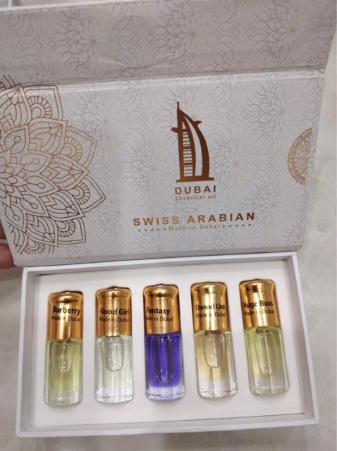 Set 5 chai Tinh dầu nước hoa Dubai | Thế Giới Skin Care