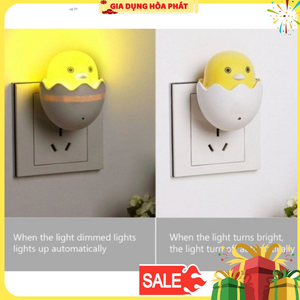 Đèn phòng ngủ - đèn led trang trí phòng ngủ - ĐÈN NGỦ QUẢ TRỨNG GÀ NỞ TỰ ĐỘNG SÁNG VÀO ĐÊM.HÒA PHÁT