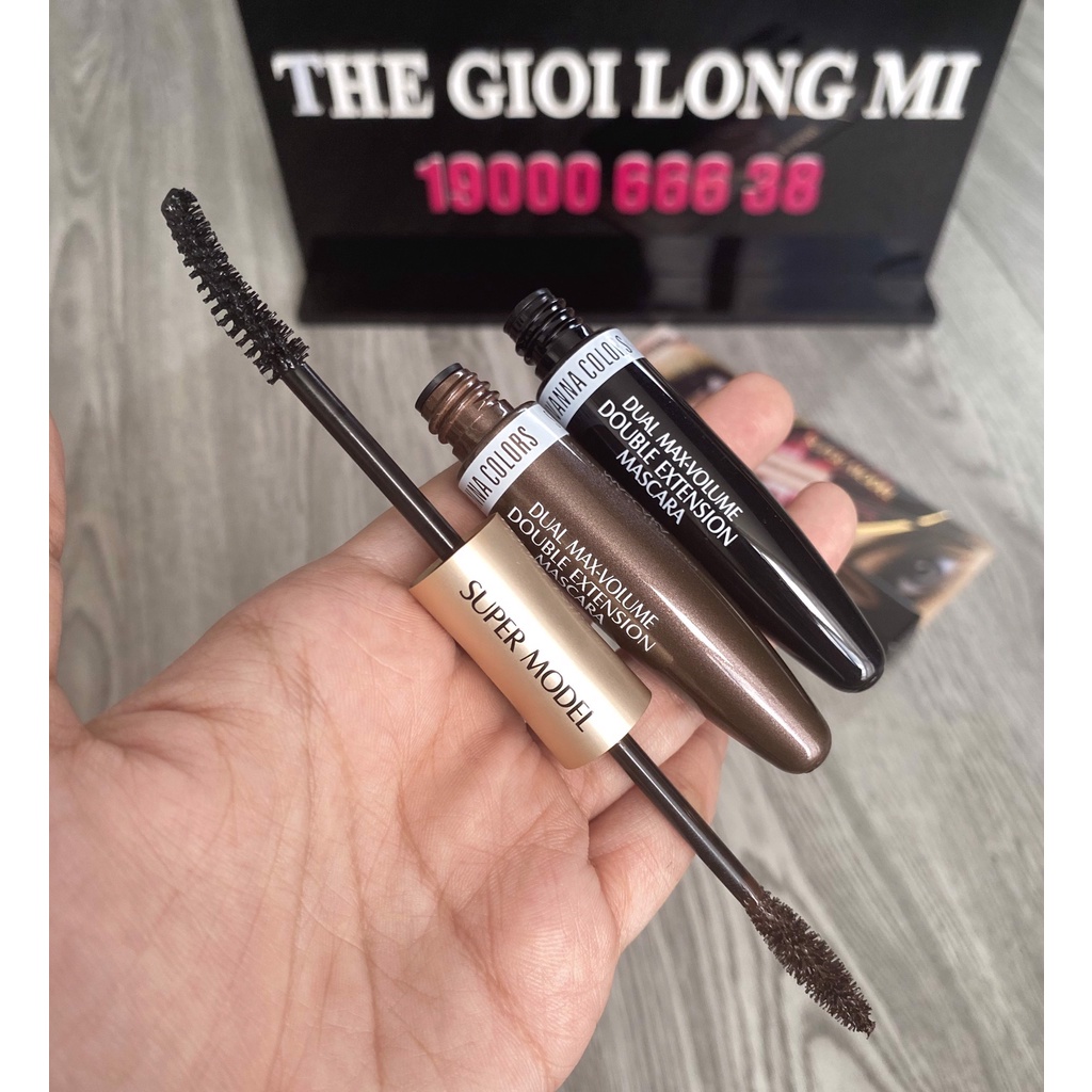 Mascara chuốt mi 2 đầu  siêu tiện lợi Sivanna Colors Super Model  - Thế giới lông mi
