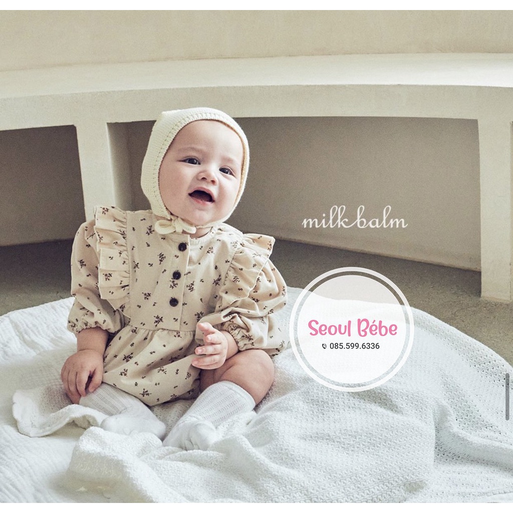 Set suit Milk Frill họa tiết hoa nhí nhấn bèo Milkbalm made in Korea