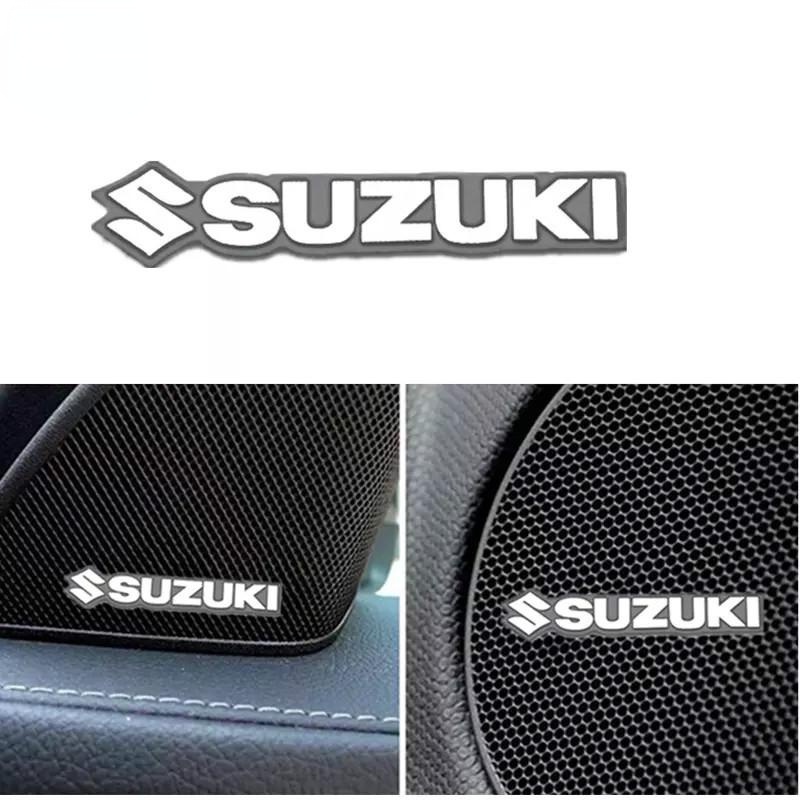 Bộ 4/8 Miếng Dán Trang Trí Loa Xe Hơi Suzuki ERTIGA Swift XL7 SX4 Jimny Vitara Jimny 3D Bằng Nhôm