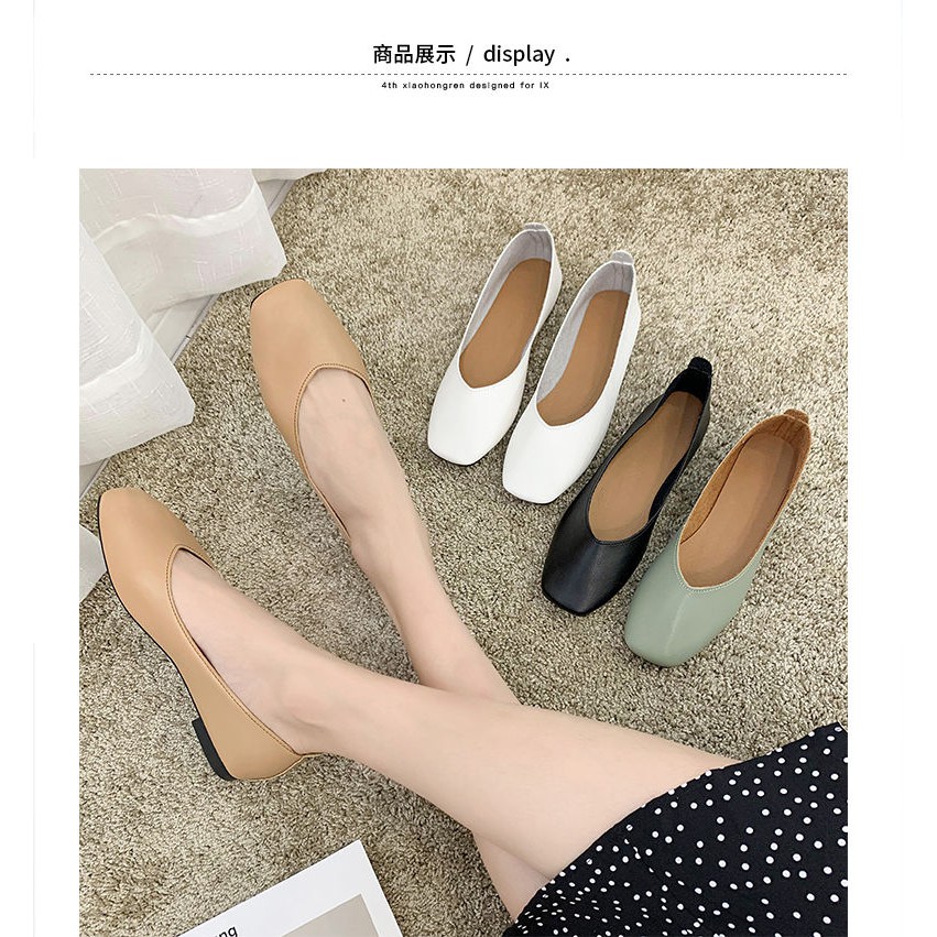 Giày Búp Bê Da Mềm Mũi Vuông Thời Trang Cho Nữ | BigBuy360 - bigbuy360.vn