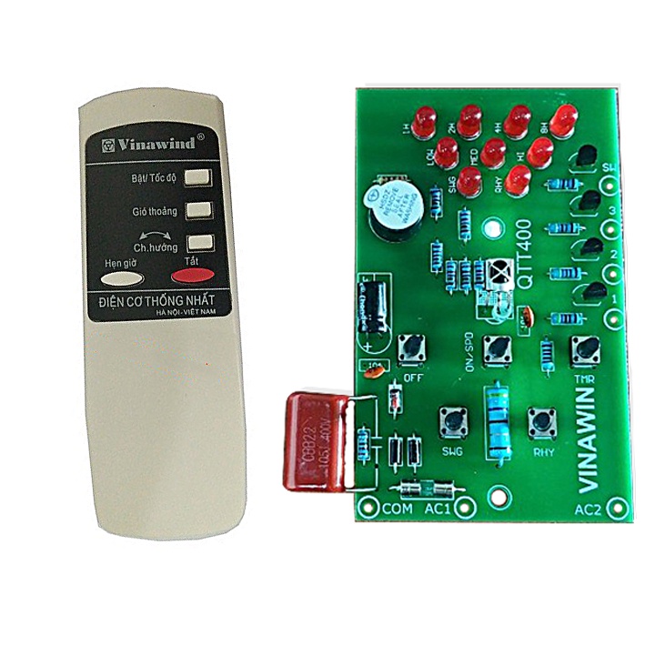 Combo Bộ Điều Khiển Quạt Từ Xa và Mạch Quạt Treo Tường Vinawind