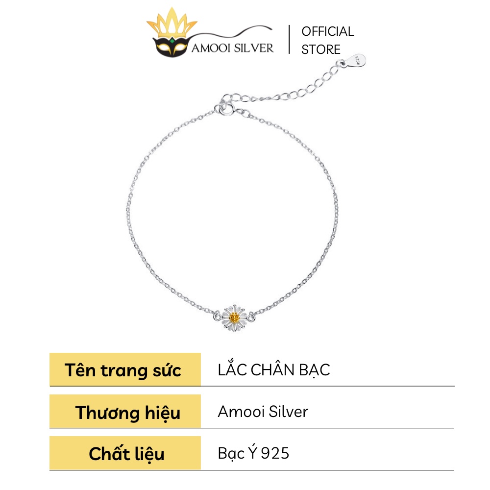 Lắc chân bạc S925 hoa cúc hướng dương - Amooi Silver AC48