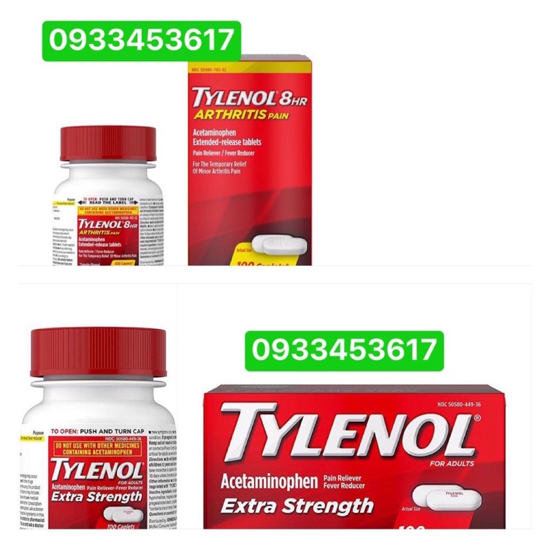 hộp TylêNôl_100 viên 650mg