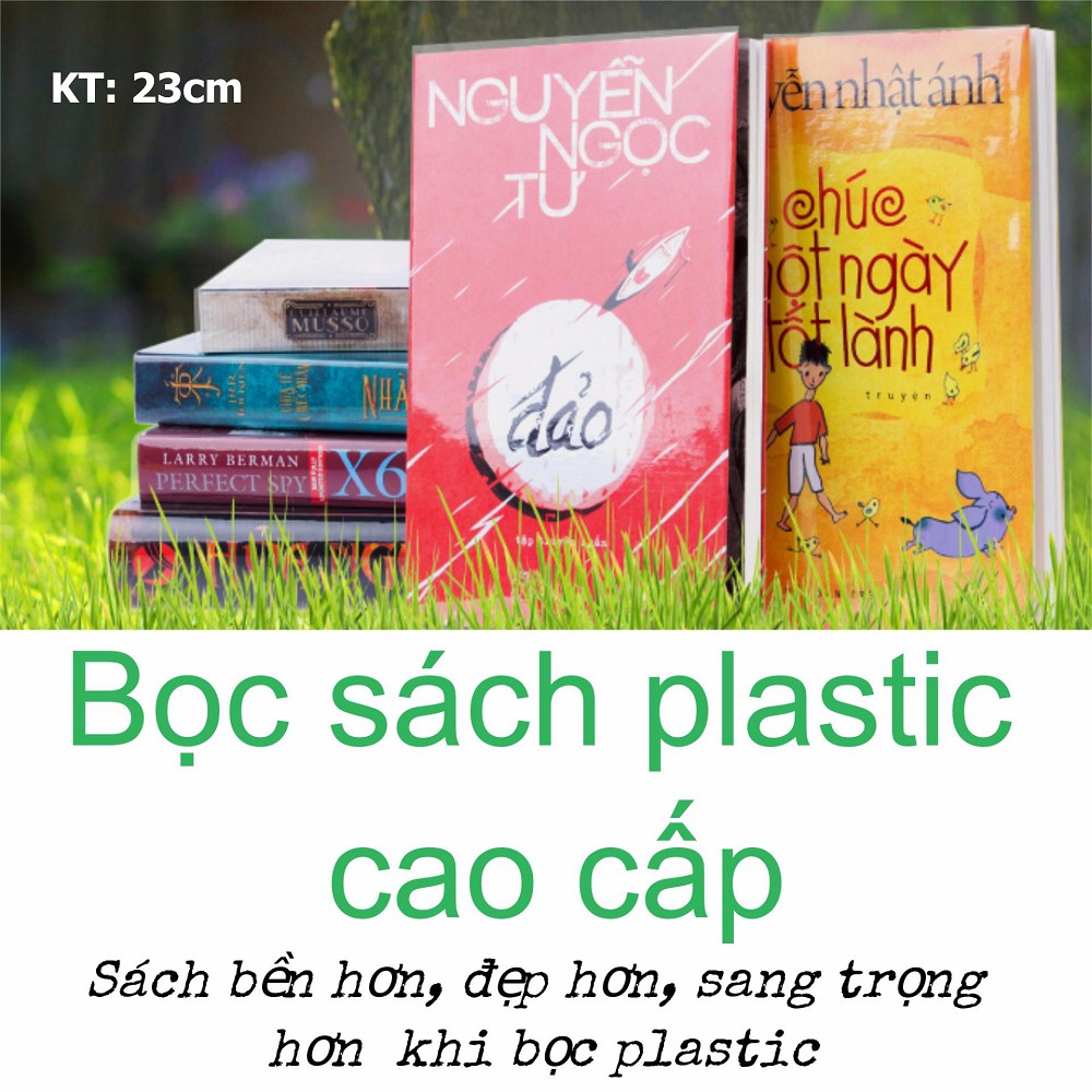 Bọc plastic cao cấp cho sách truyện KT 23cm