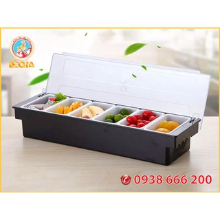 Hộp khay nhựa đựng topping 6 ngăn